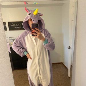Purple unicorn adult onsie